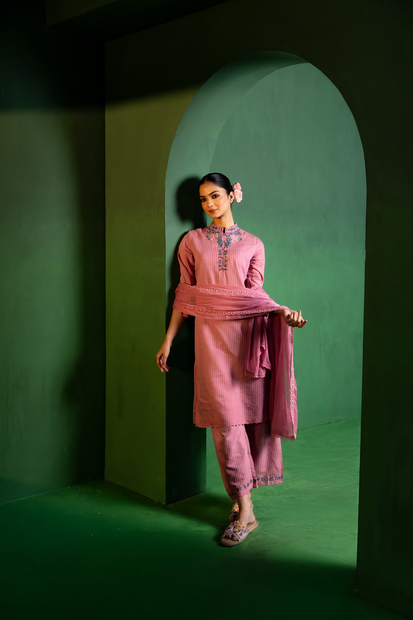 Noor Kurta Set in Pink
